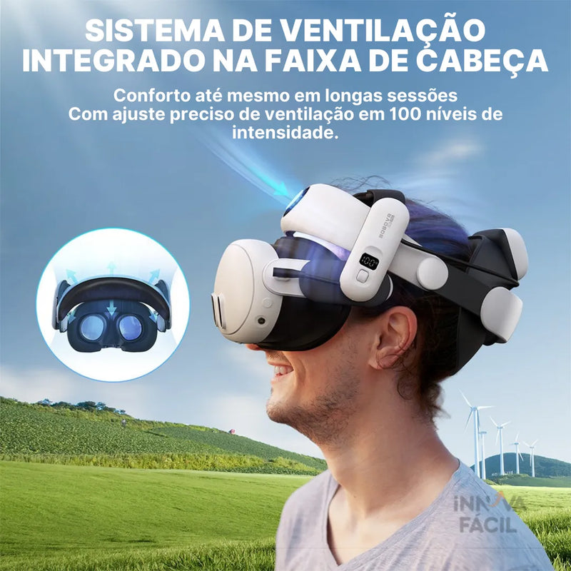 AirCore VR S3PRO Com Bateria 10000mAh Para Meta Quest 3