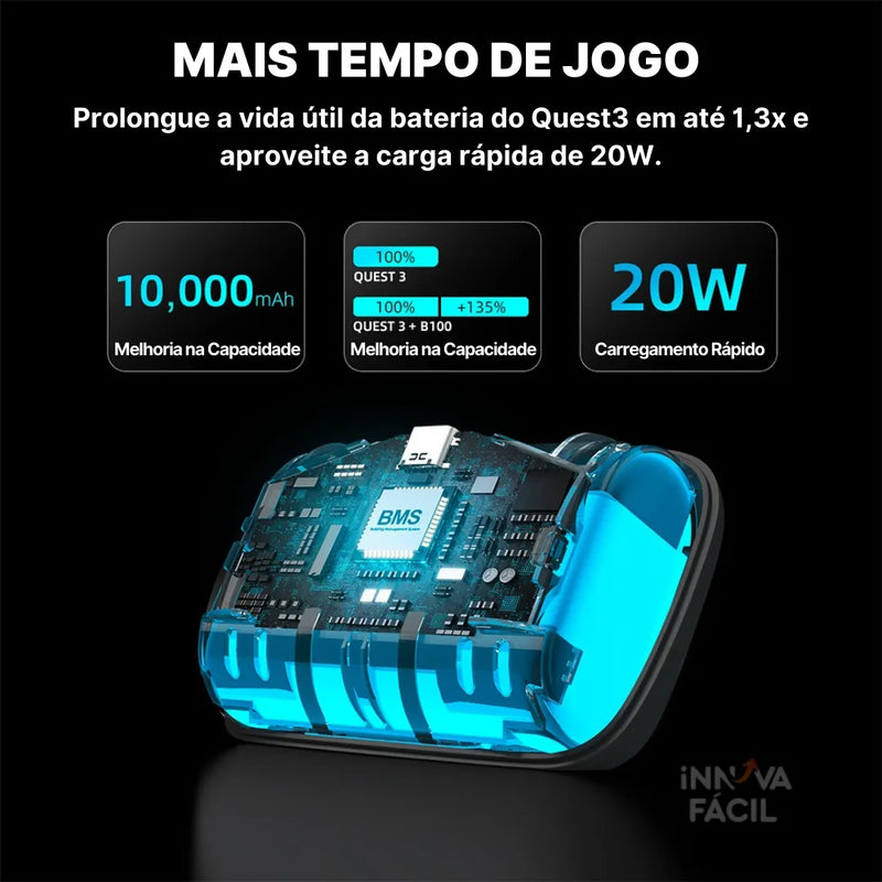 AirCore VR S3PRO Com Bateria 10000mAh Para Meta Quest 3