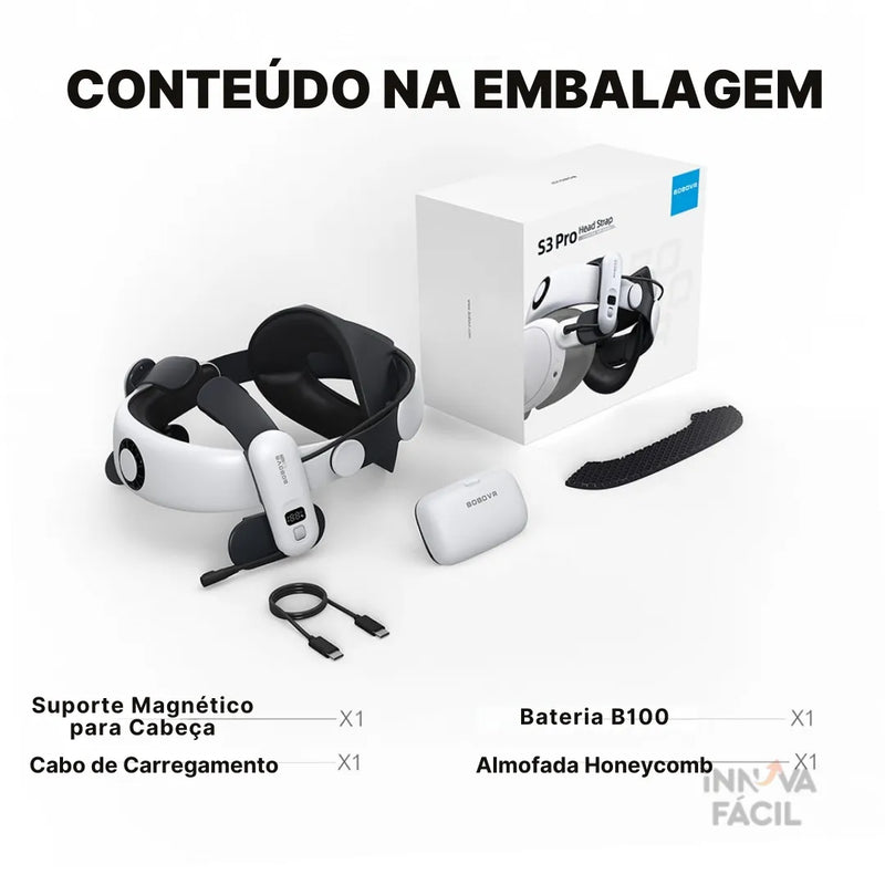 AirCore VR S3PRO Com Bateria 10000mAh Para Meta Quest 3